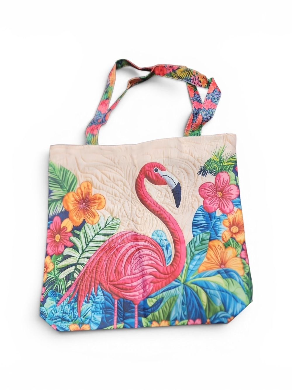 Nwot Tropical Flamingo Floral Tote Bag - Pink